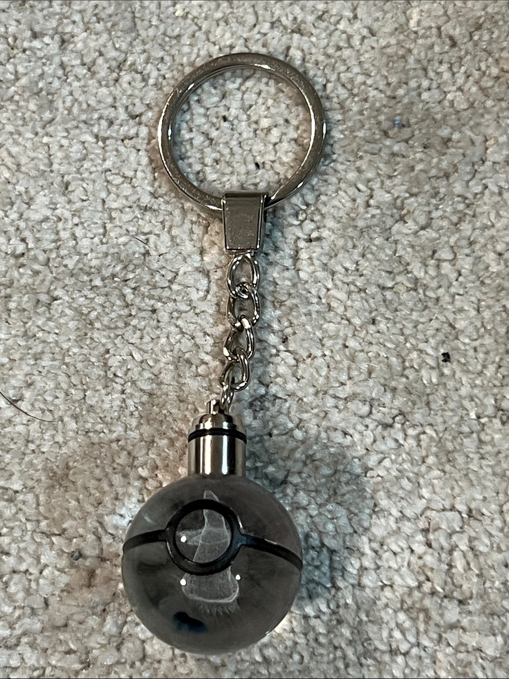 Pokémon 3D laser-engraved crystal ball LED keychain. Color changing z25
